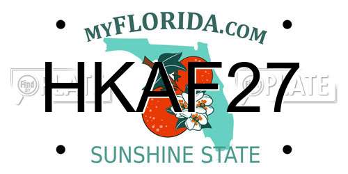 HKAF27 Florida License Plate
