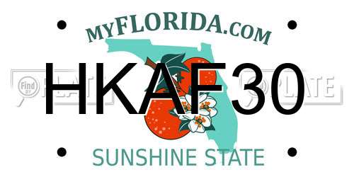 HKAF30 Florida License Plate