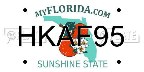 HKAF95 Florida License Plate