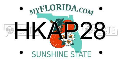 HKAP28 Florida License Plate