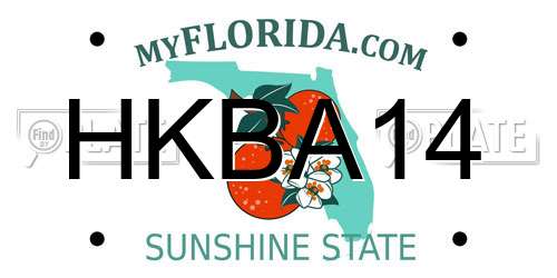 HKBA14 Florida License Plate
