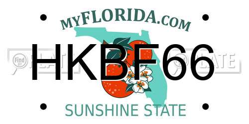 HKBF66 Florida License Plate
