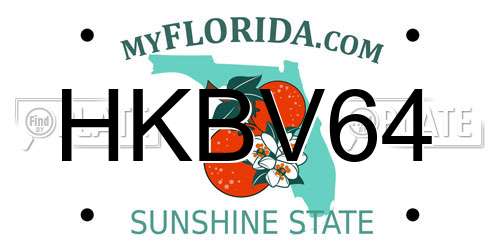 HKBV64 Florida License Plate