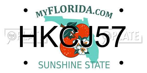 HKCJ57 Florida License Plate