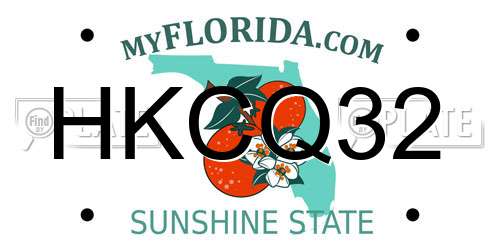 HKCQ32 Florida License Plate