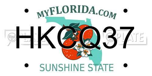 HKCQ37 Florida License Plate