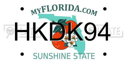 HKDK94 Florida License Plate
