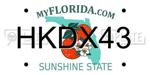 HKDX43 Florida License Plate