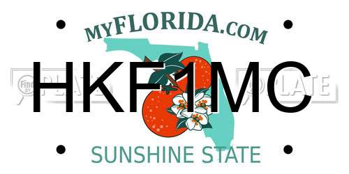 HKF1MC Florida License Plate