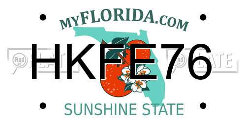 HKFE76 Florida License Plate