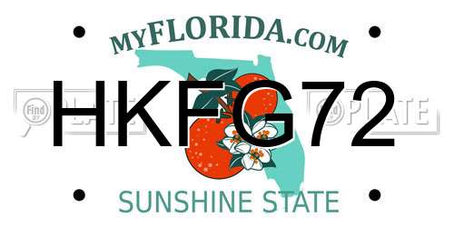 HKFG72 Florida License Plate
