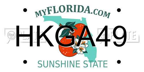 HKGA49 Florida License Plate