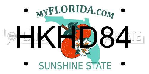 HKHD84 Florida License Plate