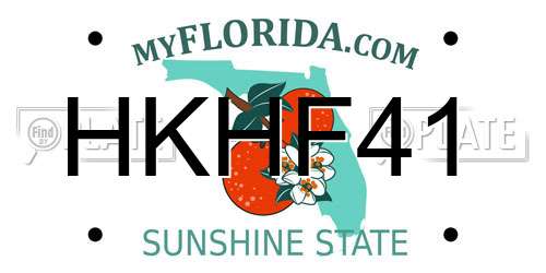 HKHF41 Florida License Plate