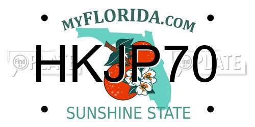 HKJP70 Florida License Plate