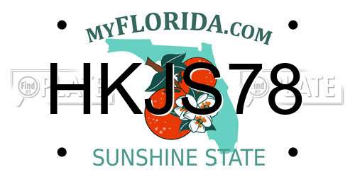 HKJS78 Florida License Plate