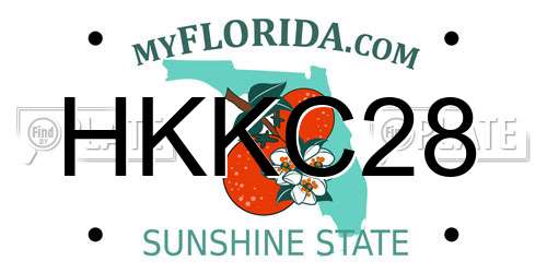 HKKC28 Florida License Plate