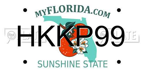 HKKP99 Florida License Plate