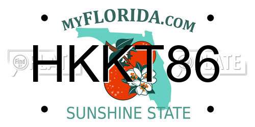 HKKT86 Florida License Plate