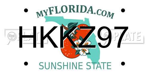 HKKZ97 Florida License Plate