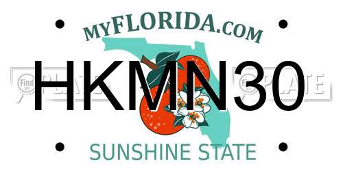 HKMN30 Florida License Plate