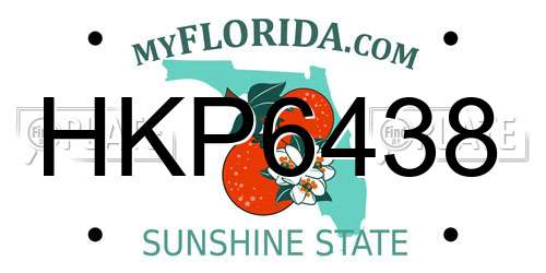 HKP6438 Florida License Plate
