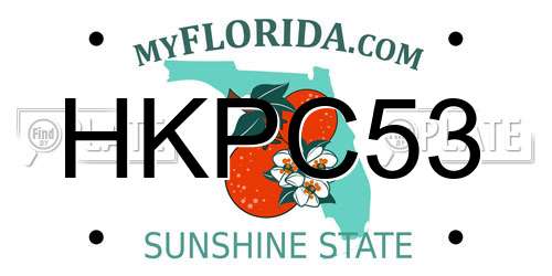 HKPC53 Florida License Plate