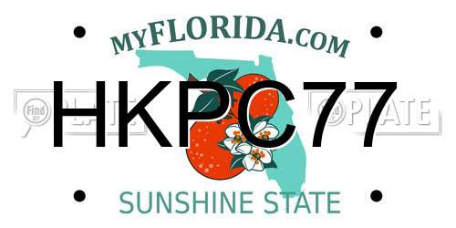 HKPC77 Florida License Plate