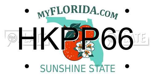 HKPP66 Florida License Plate