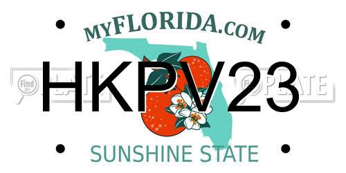 HKPV23 Florida License Plate