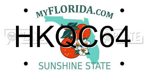 HKQC64 Florida License Plate