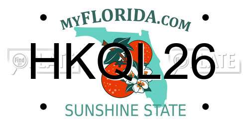 HKQL26 Florida License Plate