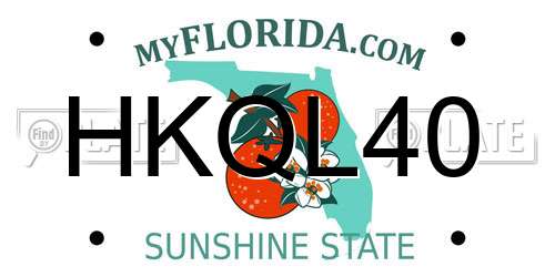 HKQL40 Florida License Plate
