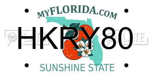 HKRY80 Florida License Plate