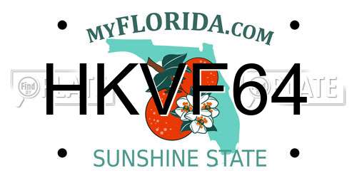 HKVF64 Florida License Plate