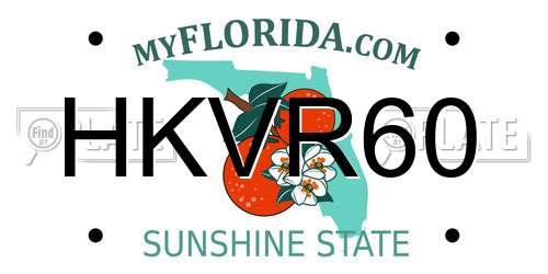 HKVR60 Florida License Plate