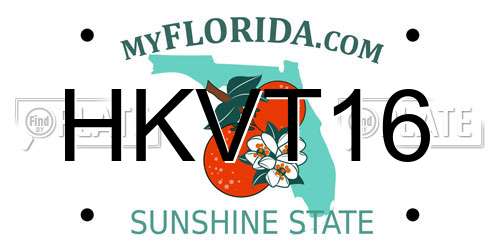 HKVT16 Florida License Plate