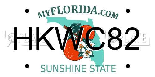 HKWC82 Florida License Plate