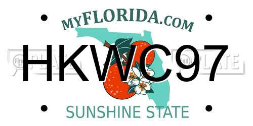 HKWC97 Florida License Plate