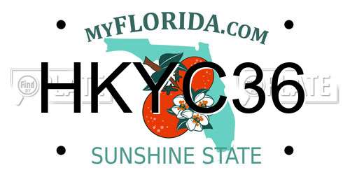 HKYC36 Florida License Plate