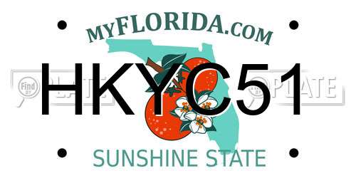 HKYC51 Florida License Plate