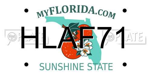 HLAF71 Florida License Plate