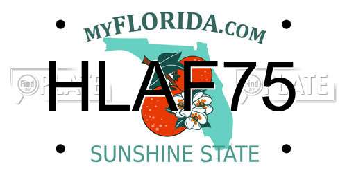 HLAF75 Florida License Plate