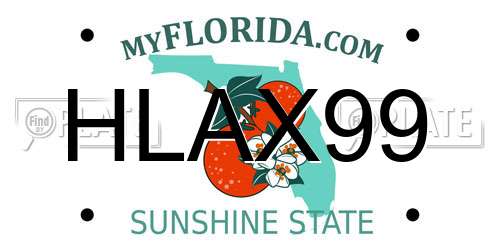 HLAX99 Florida License Plate