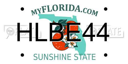 HLBE44 Florida License Plate