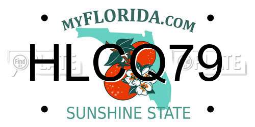 HLCQ79 Florida License Plate