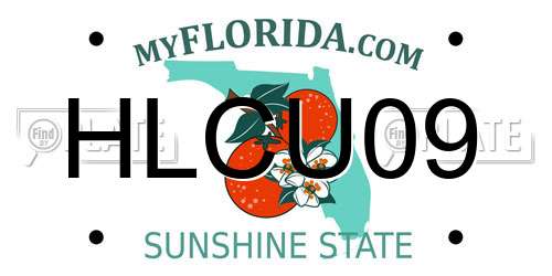 HLCU09 Florida License Plate