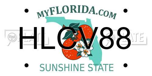 HLCV88 Florida License Plate