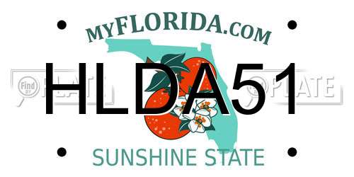 HLDA51 Florida License Plate