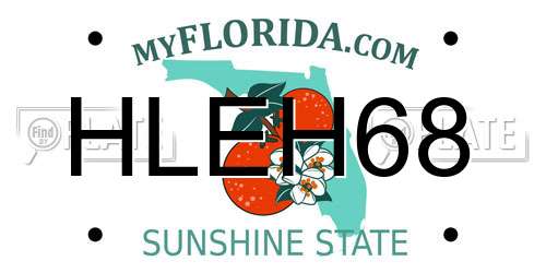 HLEH68 Florida License Plate